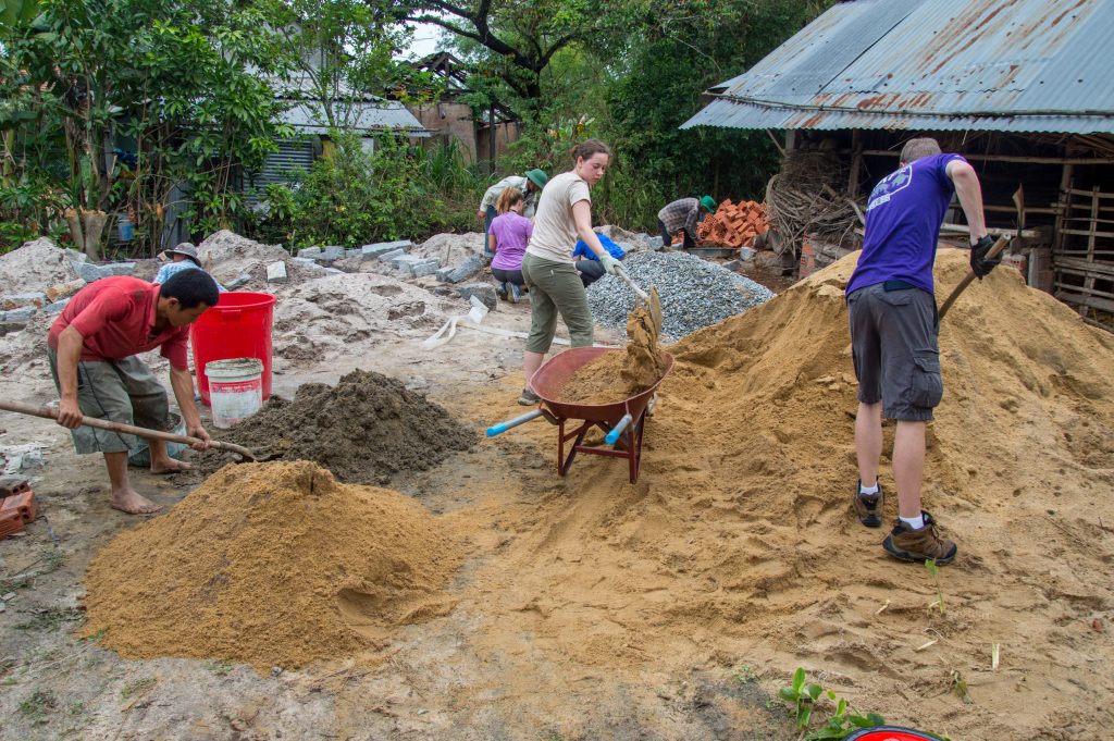 The crew making a strong start on their house earlier in the month